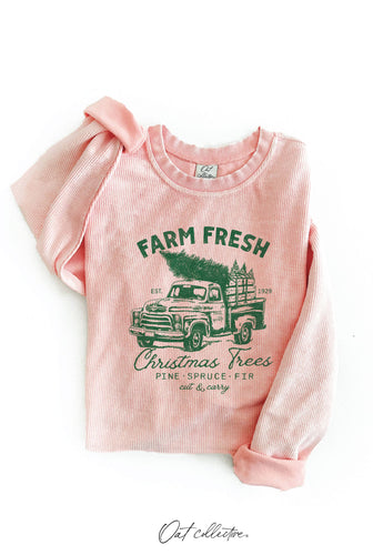 FARM FRESH CHRISTMAS TREES Thermal Vintage Pullover