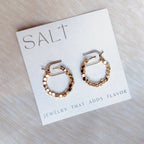 Gold Beaded Hoop Earrings | 18k gold plating