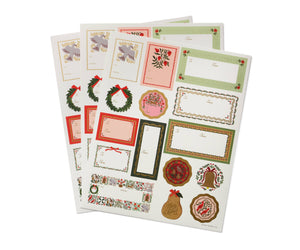 Gold-Accented Christmas Gift Tags & Label Set