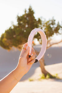 Braided Chiffon Headband - Peach