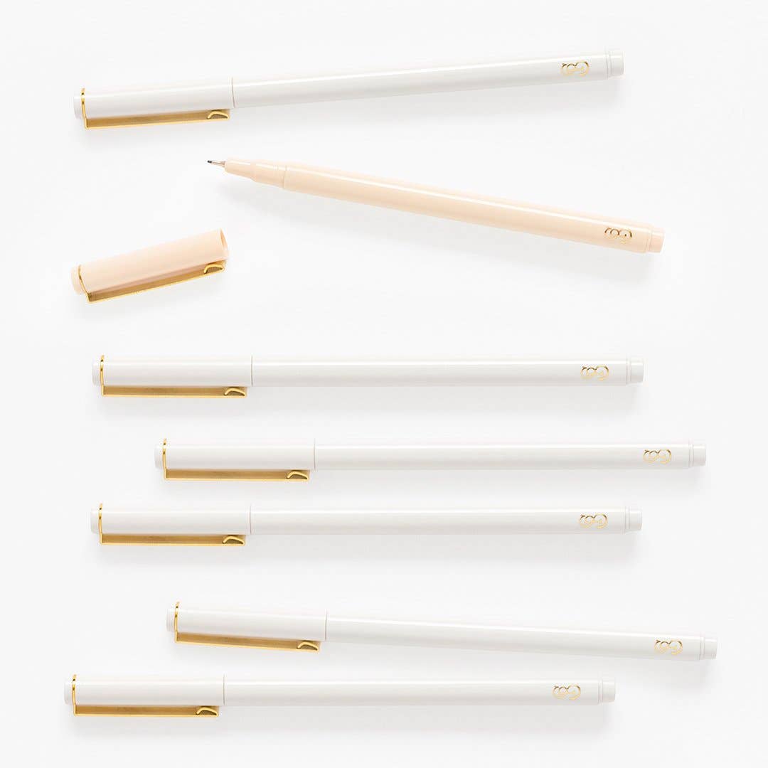 Felt Pen with Gold Accent (White or Blush Pink)