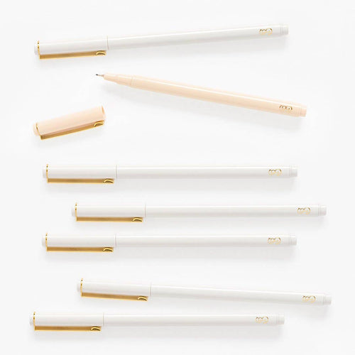 Felt Pen with Gold Accent (White or Blush Pink)