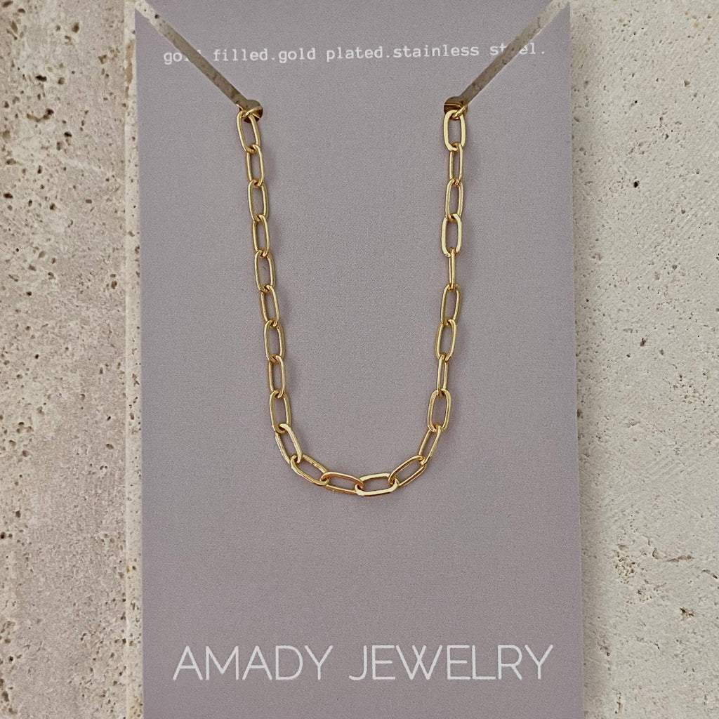 Paperclip Layering Necklace (18k Gold Plated)