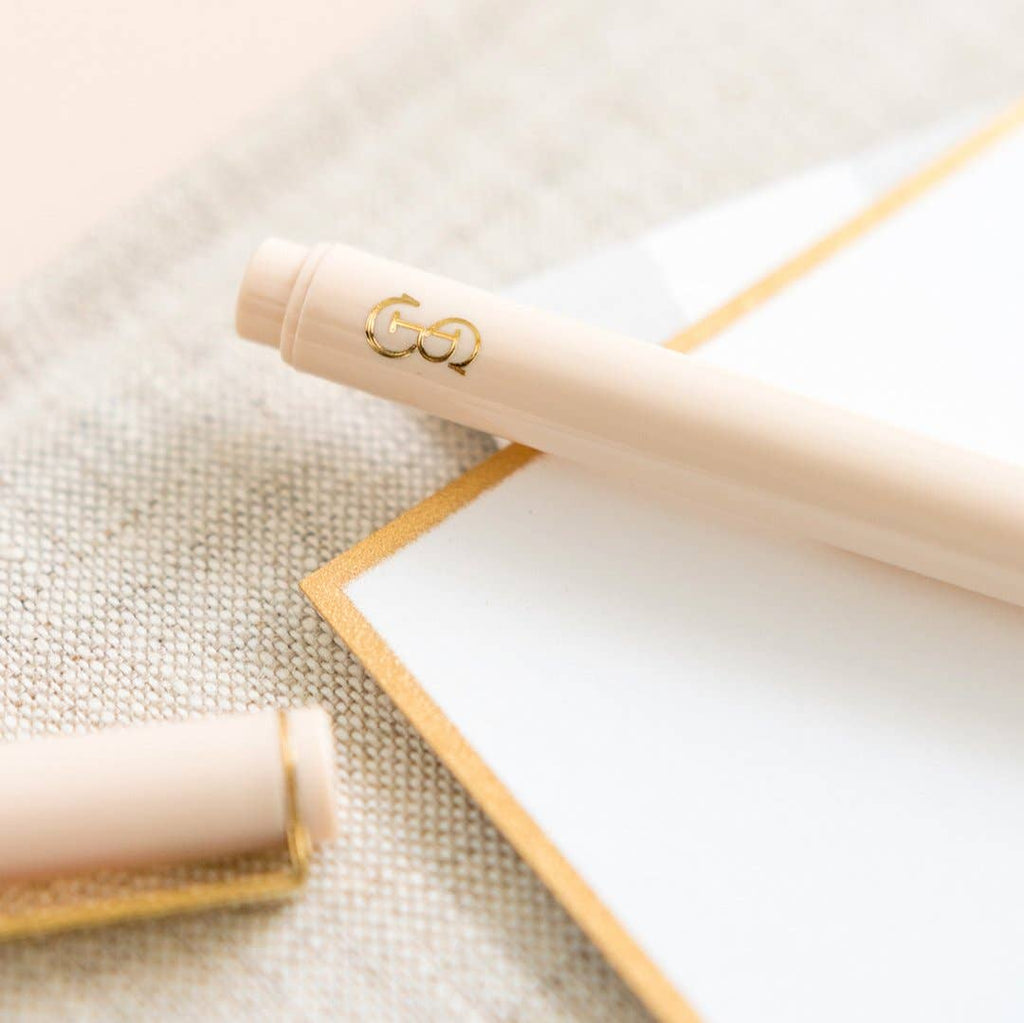 Felt Pen with Gold Accent (White or Blush Pink)
