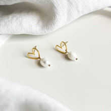 Pearl Heart Earrings