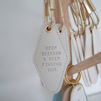 Embossed Leather Keychain | Keep Seeking
