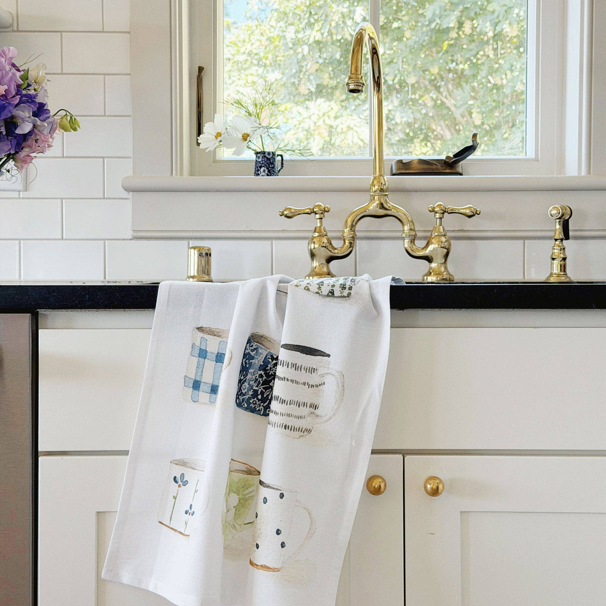 Mugs cotton flour sack tea towel