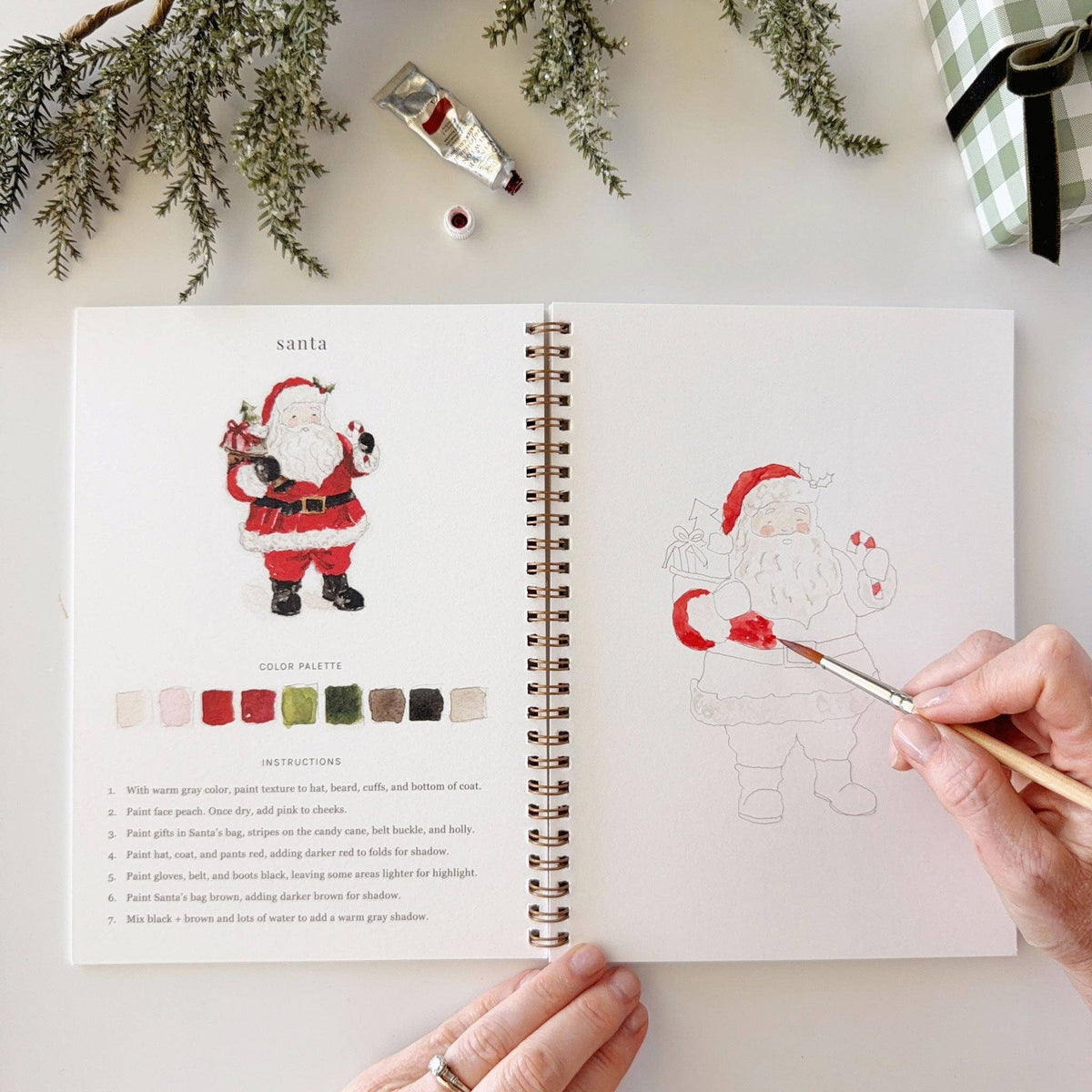 Classic Christmas Watercolor Workbook | Emily Lex Artwork