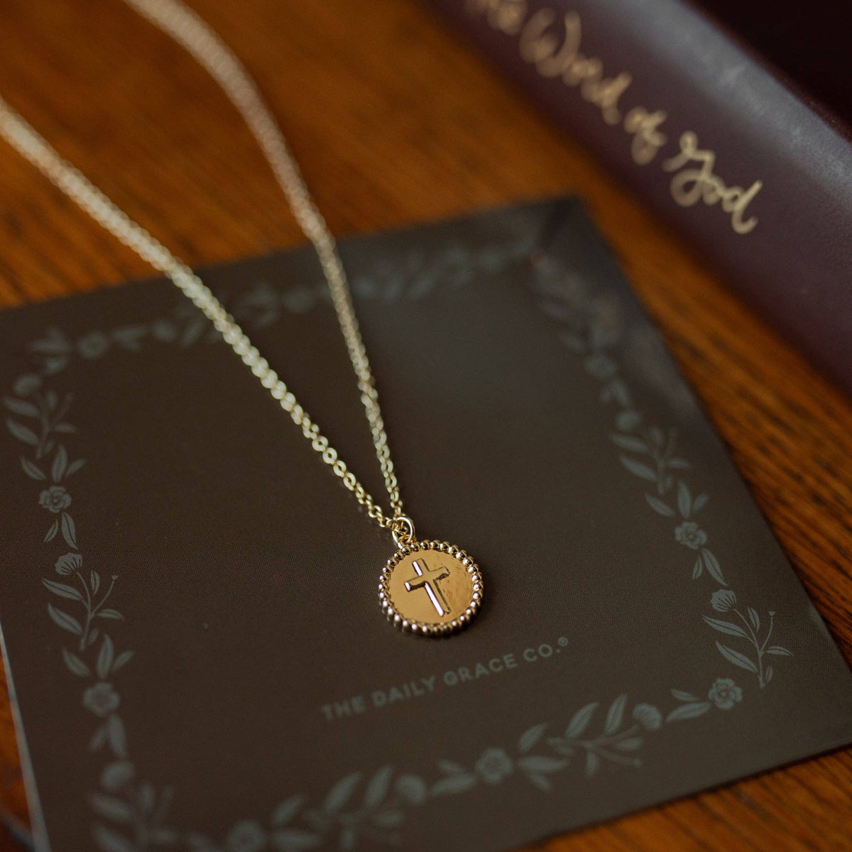 Embossed Cross Necklace