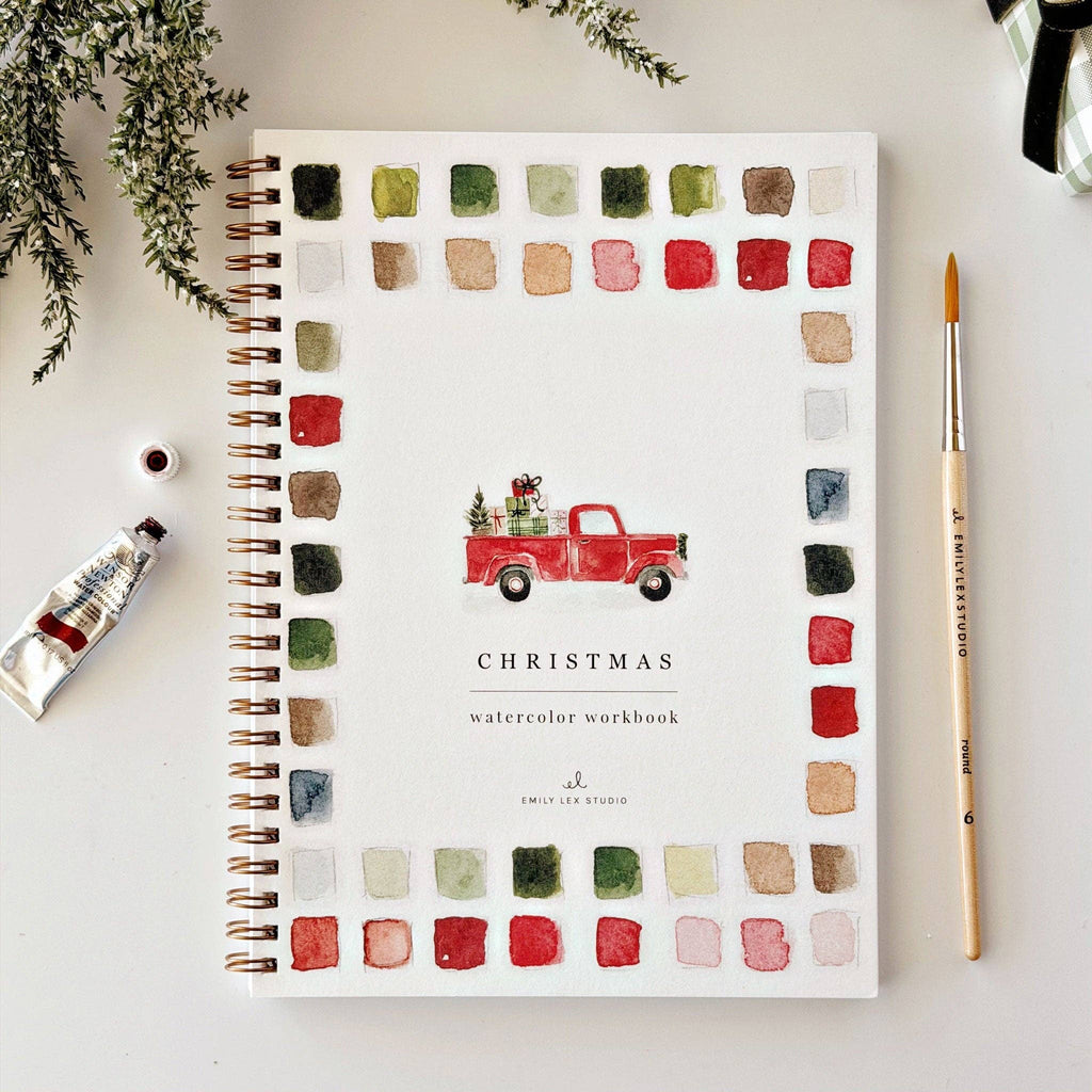 Classic Christmas Watercolor Workbook | Emily Lex Artwork