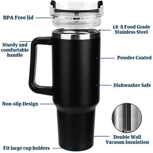 Double Wall Insulated 40oz Quencher Tumbler