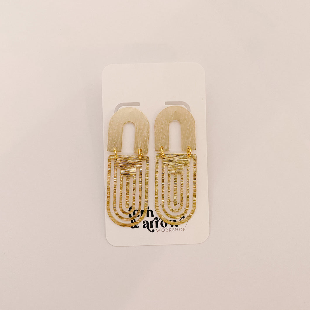 Double Arch Drop Earrings - Gold or Silver