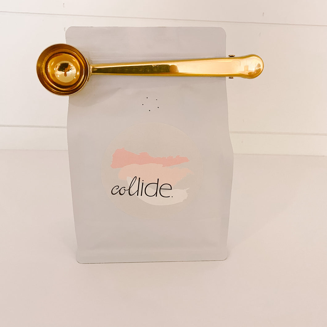 Artisan Coffee with Gold Coffee Scoop w/ Bag Clip