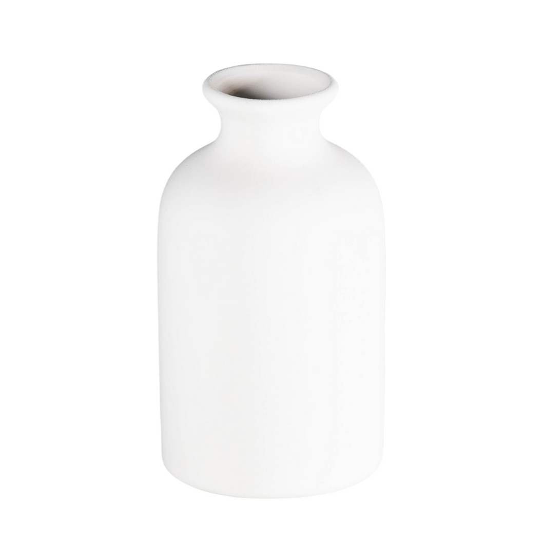 White Minimalist Ceramic Vase - 6