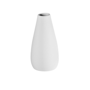 White Minimalist Ceramic Vase - 6" Modern Taper