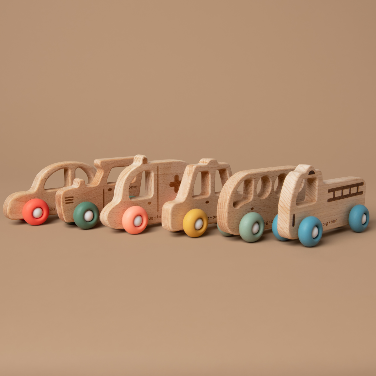 Wooden Wheelie Vehicles | Taxi, Bus or Car