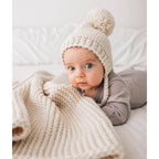 Chunky Stitch Knit Baby Blanket (Blush or Natural)