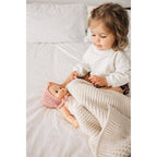 Chunky Stitch Knit Baby Blanket (Blush or Natural)