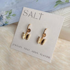 Gold Butterfly Hoop Earrings | 18k gold plating
