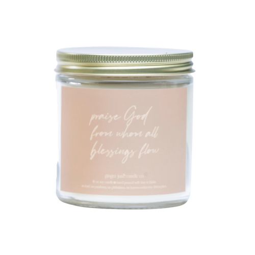 “Praise God From Whom All Blessings Flow” Candle: Vacation Scent