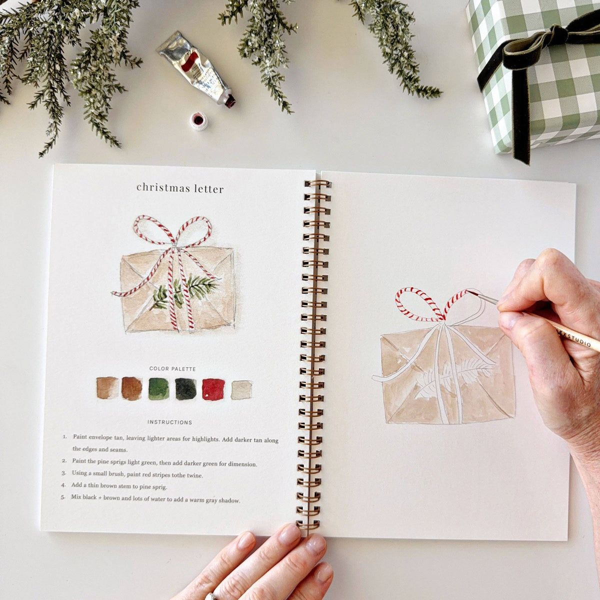 Classic Christmas Watercolor Workbook | Emily Lex Artwork