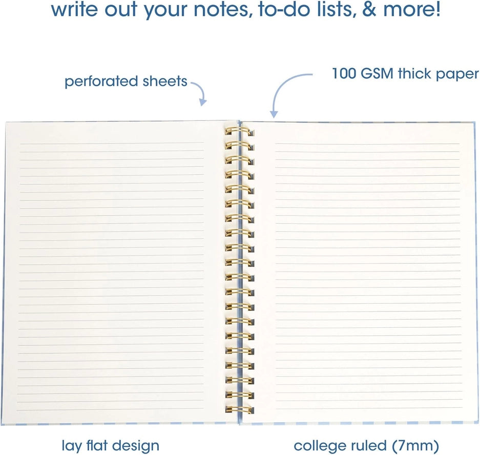 Blue Gingham Spiral Notebook