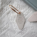 Embossed Leather Keychain | Keep Seeking