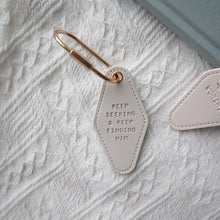 Embossed Leather Keychain | Keep Seeking