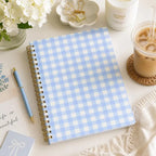 Blue Gingham Spiral Notebook
