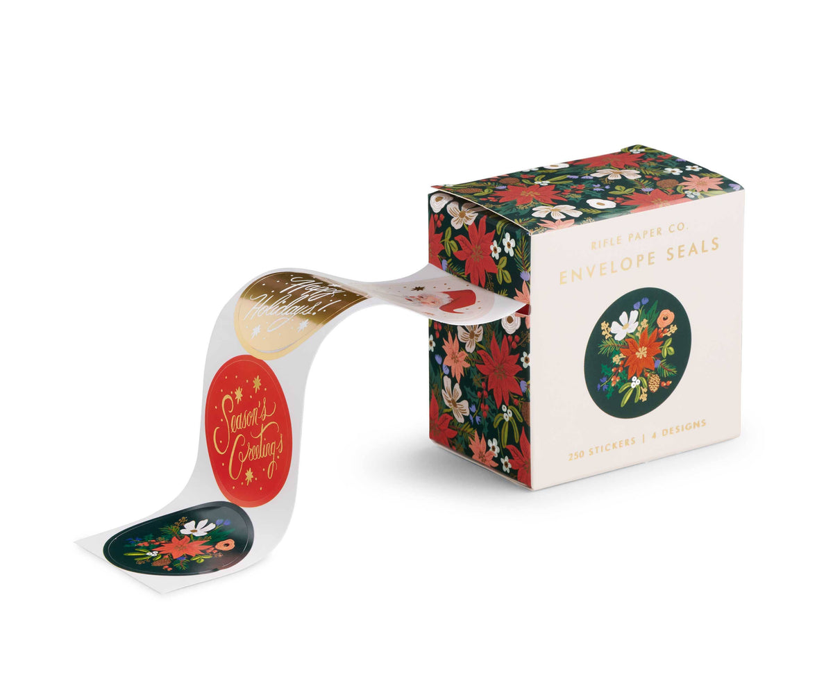 Holiday Gold Foil Seals – Assorted Set of 4 Designs