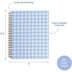 Blue Gingham Spiral Notebook