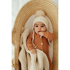 Chunky Stitch Knit Baby Blanket (Blush or Natural)