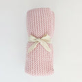 Chunky Stitch Knit Baby Blanket (Blush or Natural)