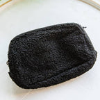 Sherpa Teddy Crossbody Belt Bag: BLACK