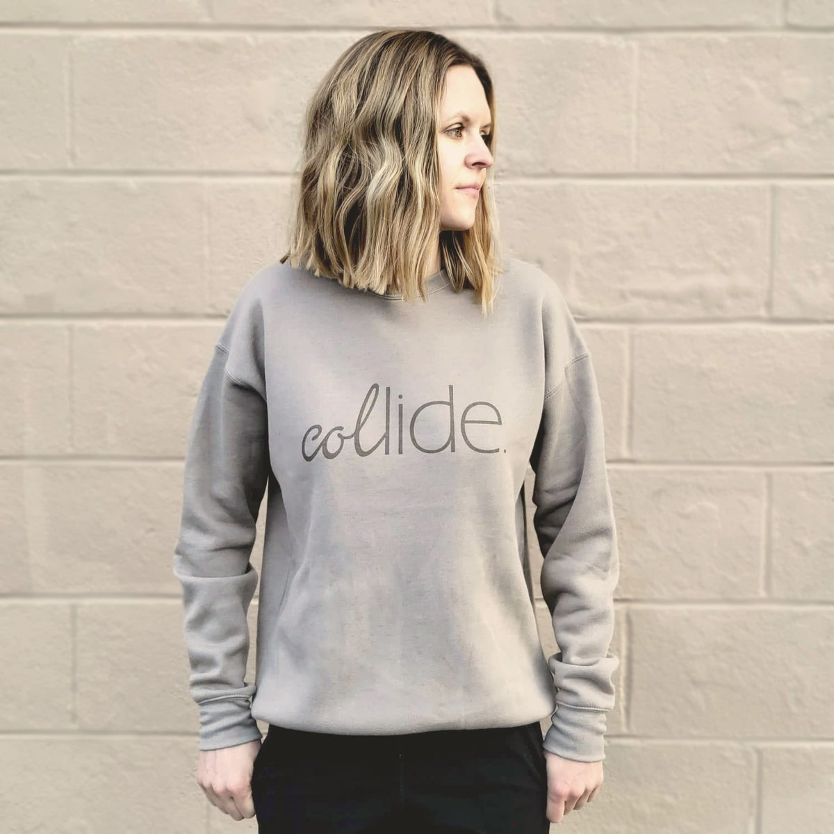 Collide Crew Neck Sweatshirt  - Toffee