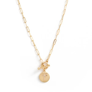 Toggle Clasp Cross Necklace