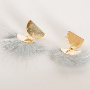 Fern & Arrow Fur Trim Earrings