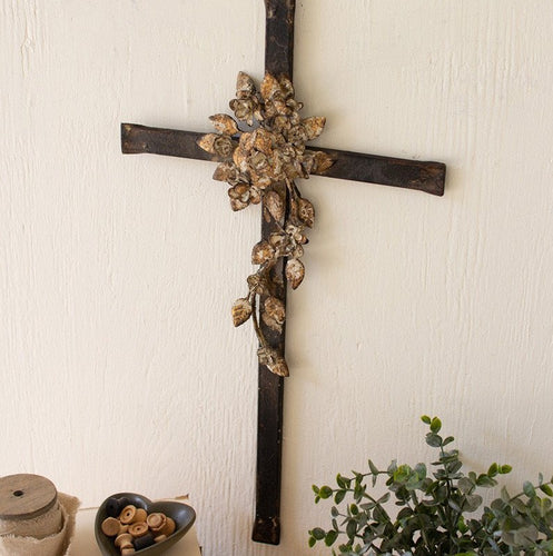Flower Metal Wall Cross
