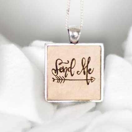 Inspirational Wooden Charm Necklace