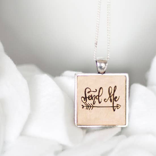 Inspirational Wooden Charm Necklace