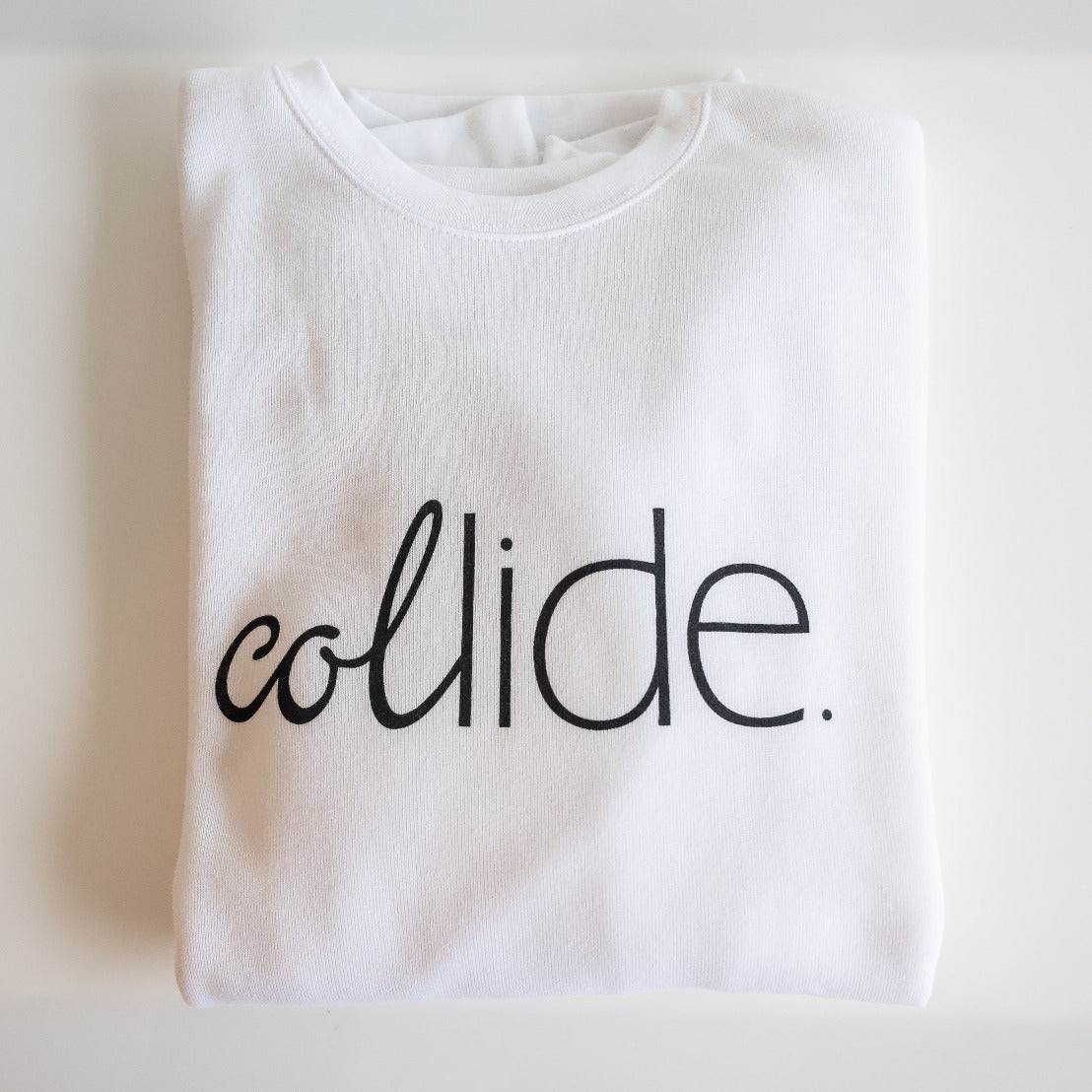 Collide White Crew Neck Sweatshirts